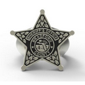 Stainless Steel Police Signet Style Badge Ring w/ Custom Top